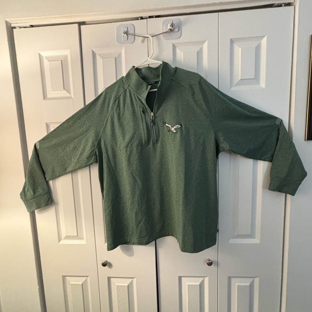 Cutter & Buck Men’s Philadelphia Eagles Retro Green Quarter-Zip Sweatshirt - 2XL